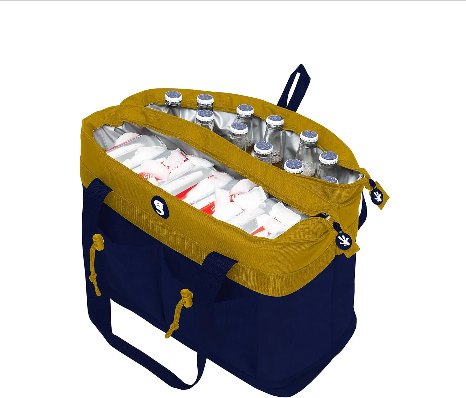 geckobrands 2 Compartment Tote Cooler – Durable, Leak-Proof Insulated Cooler Bag for Food and Drinks