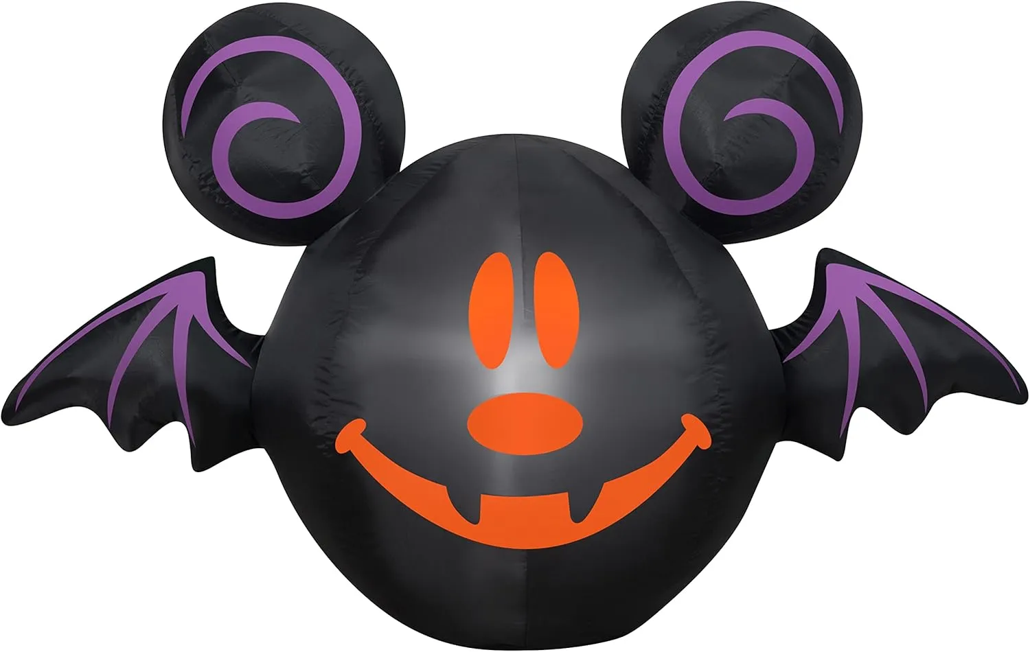 Gemmy Airblown Inflatable Mickey Mouse as Jack O' Lantern Bat, 3 ft Tall, Black