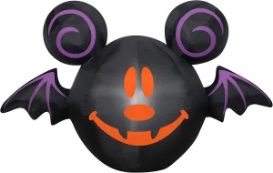 Gemmy Airblown Inflatable Mickey Mouse as Jack O' Lantern Bat, 3 ft Tall, Black