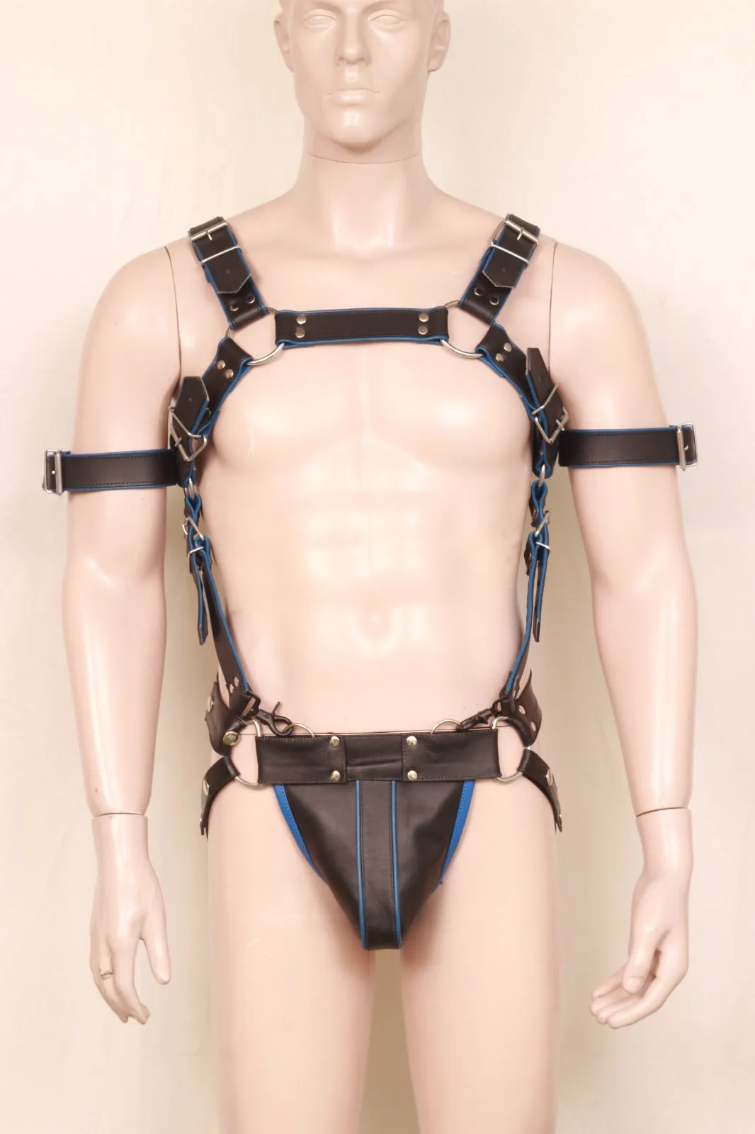 Genuine Crossbow Mens Leather Body Harness with Jockstrap