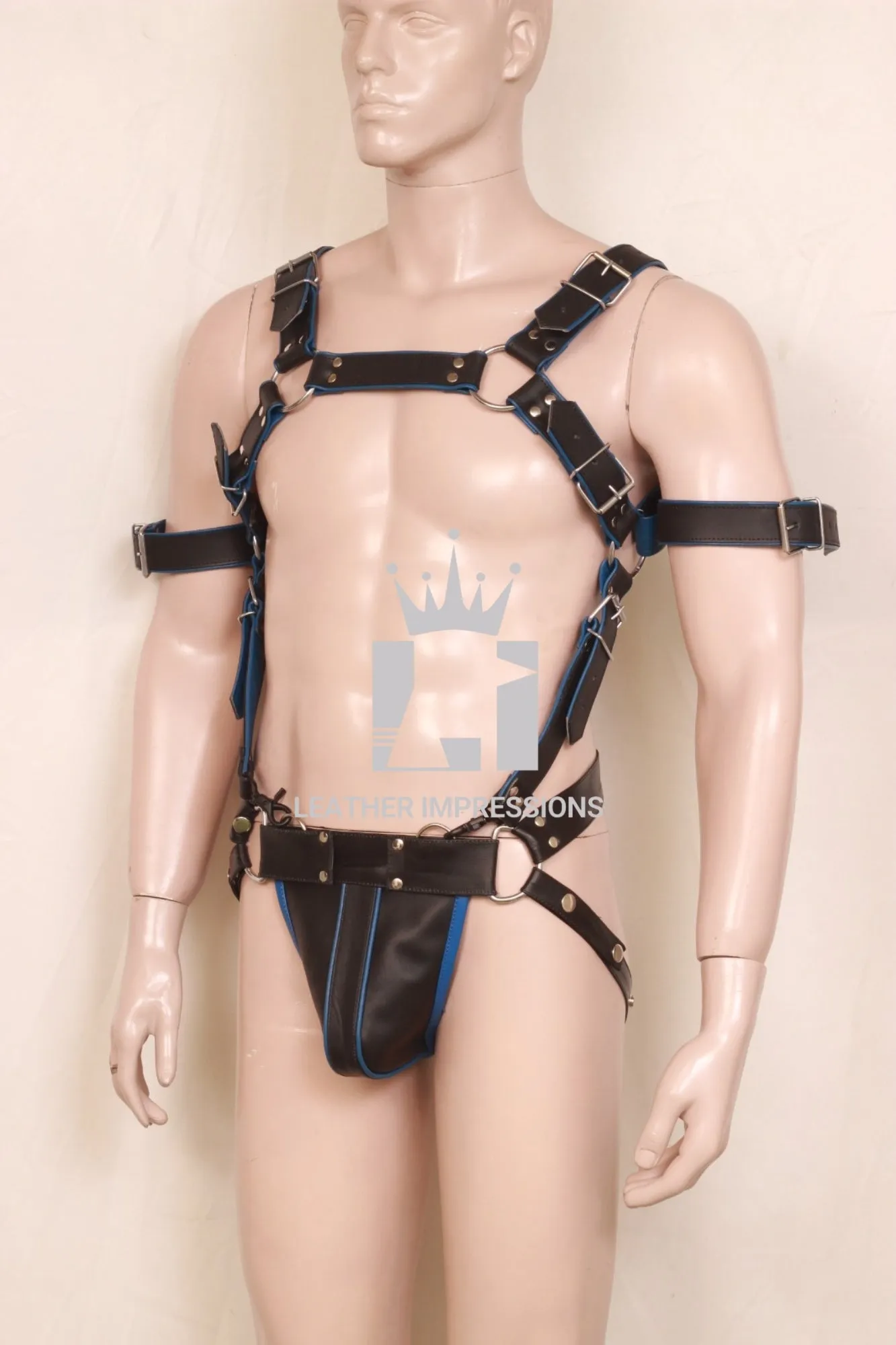 Genuine Crossbow Mens Leather Body Harness with Jockstrap