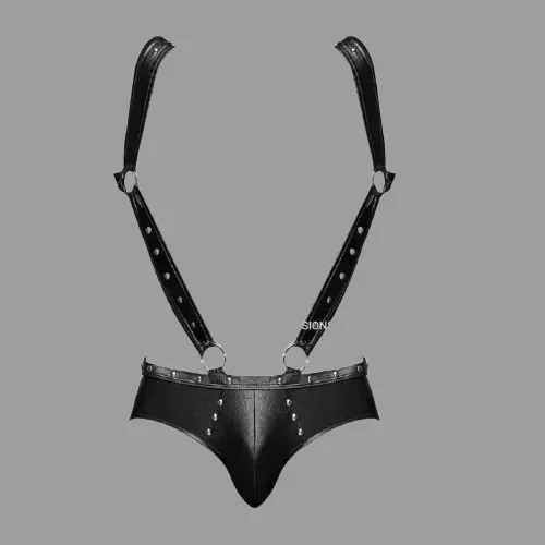 Genuine Leather Body Harness With Jockstrap