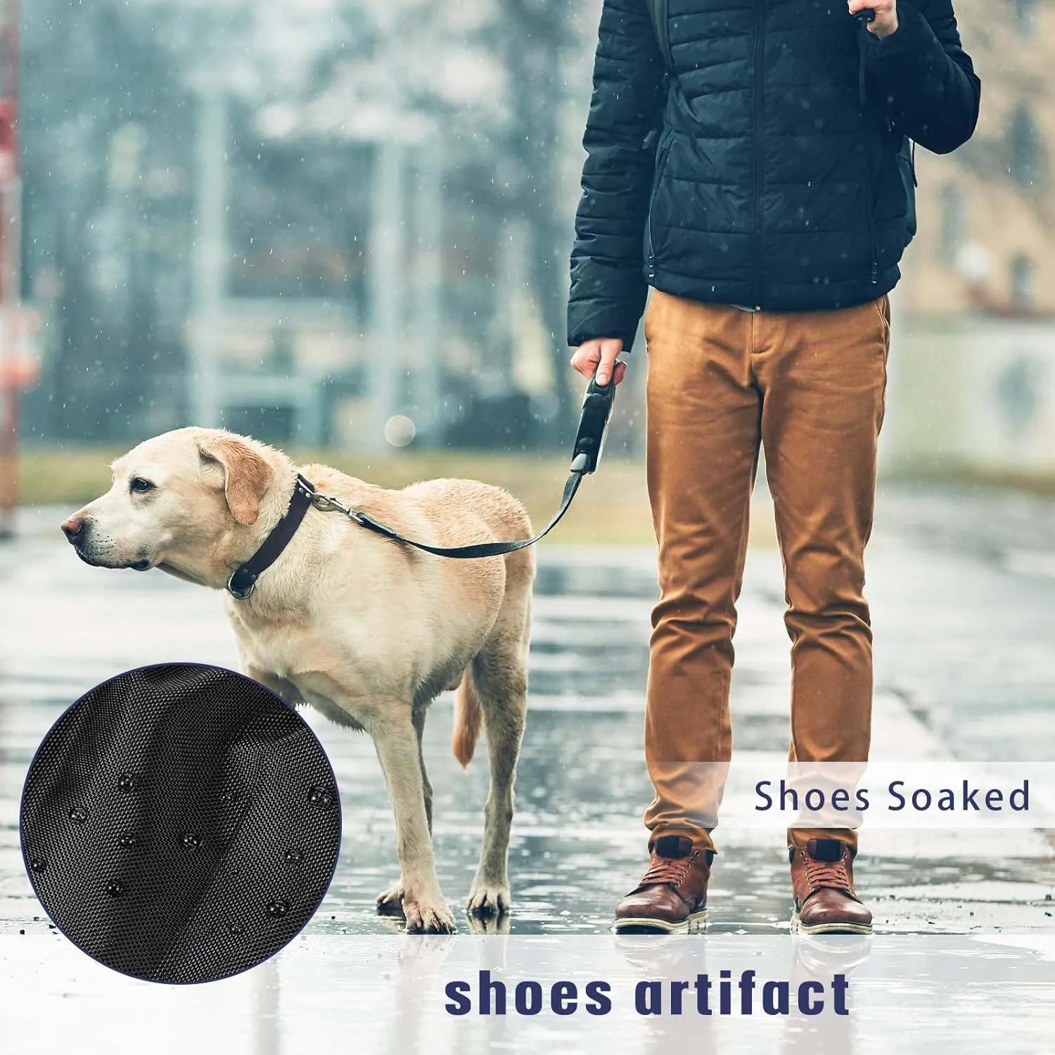 Geyoga 2 Pcs Fracture Walking Boot Cover Oxford Cloth Non Slip Reusable Shoe Covers for Non Skid Foot Brace Recovery Shoes Covers with Rubber Sole(Large,Black)