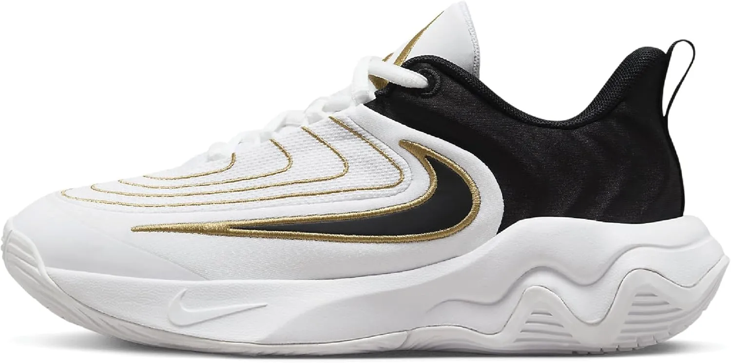 Giannis Immortality 4 Big Kids' Basketball Shoes (FZ6734-100, White/Metallic Gold/Black) Size 4