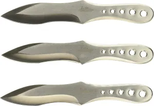 Gil Hibben GenX Pro Small Throwing Knife Triple Set and Nylon with Hard Liner Sheath - One-Piece Stainless Steel Construction, Perfectly Balanced, For Improving Your Throwing Skills - Length 7"
