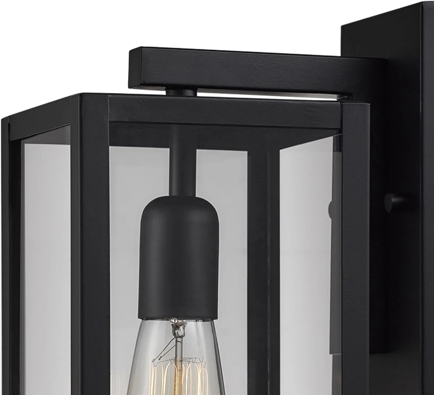 GLOBE Electric 44176 1-Light Outdoor/Indoor Wall Sconce, Matte Black Finish, Clear Glass Shade, Weather-Resistant Modern Exterior Light