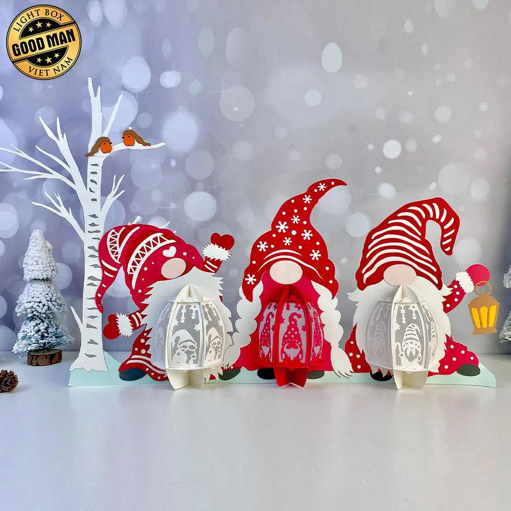 Gnome Xmas - 3D Christmas Lantern File - Cricut File 4 - LightBoxGoodMan
