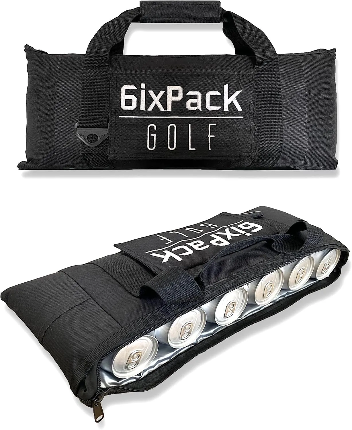 Golf Cooler Bag - HD Closed Cell Insulation Keeps Drinks Cold for Hours, Fits in Any Golf Bag, Includes Ice Packs and Cary Strap Holds 6 Beer Cans, Portable and Discrete Golf Accessories