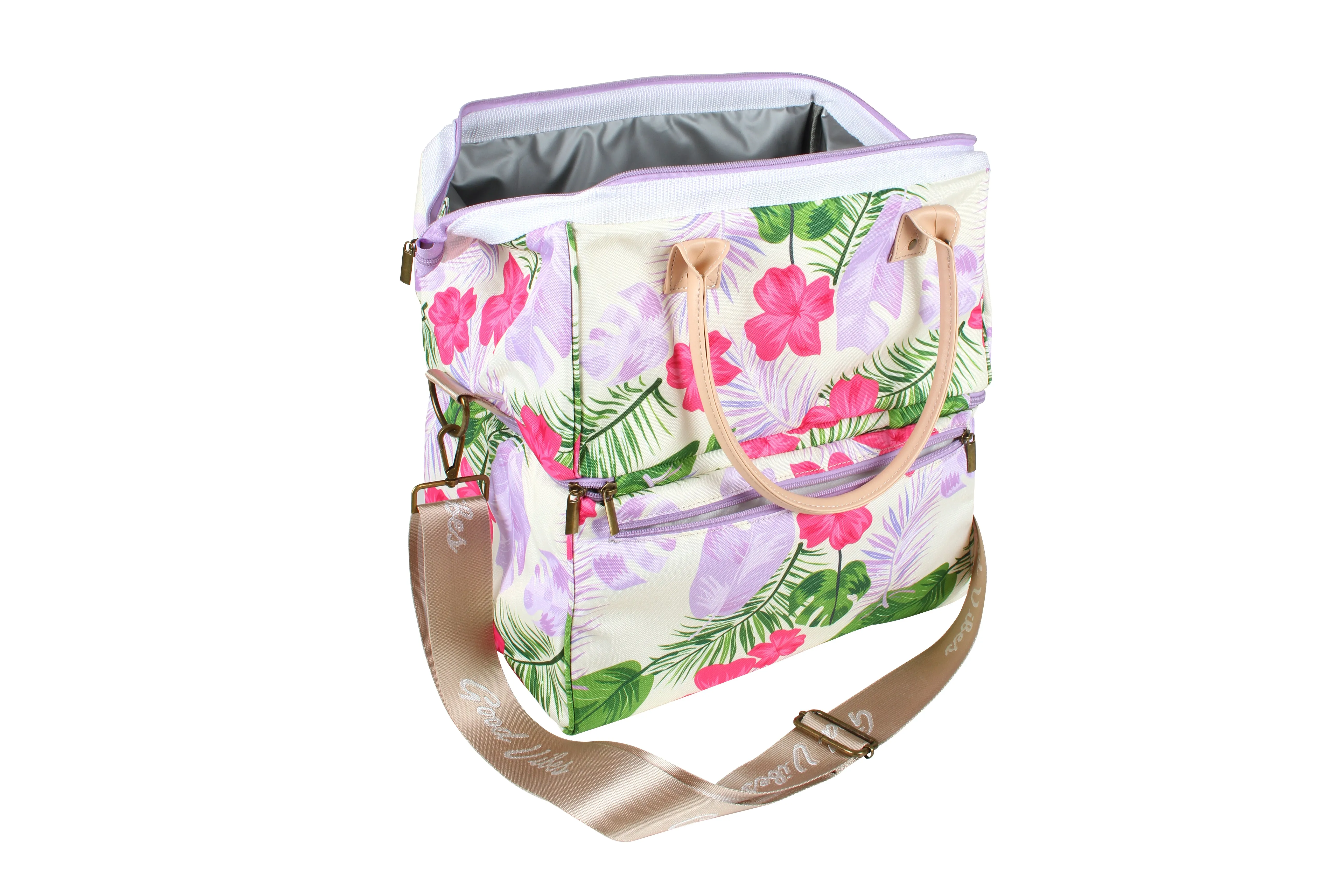 Good Vibes™ Premium Insulated Picnic Cooler Bag, Carry Handles, 2 Separate Compartments, Holds 24  Cans - Hawaiian Shore