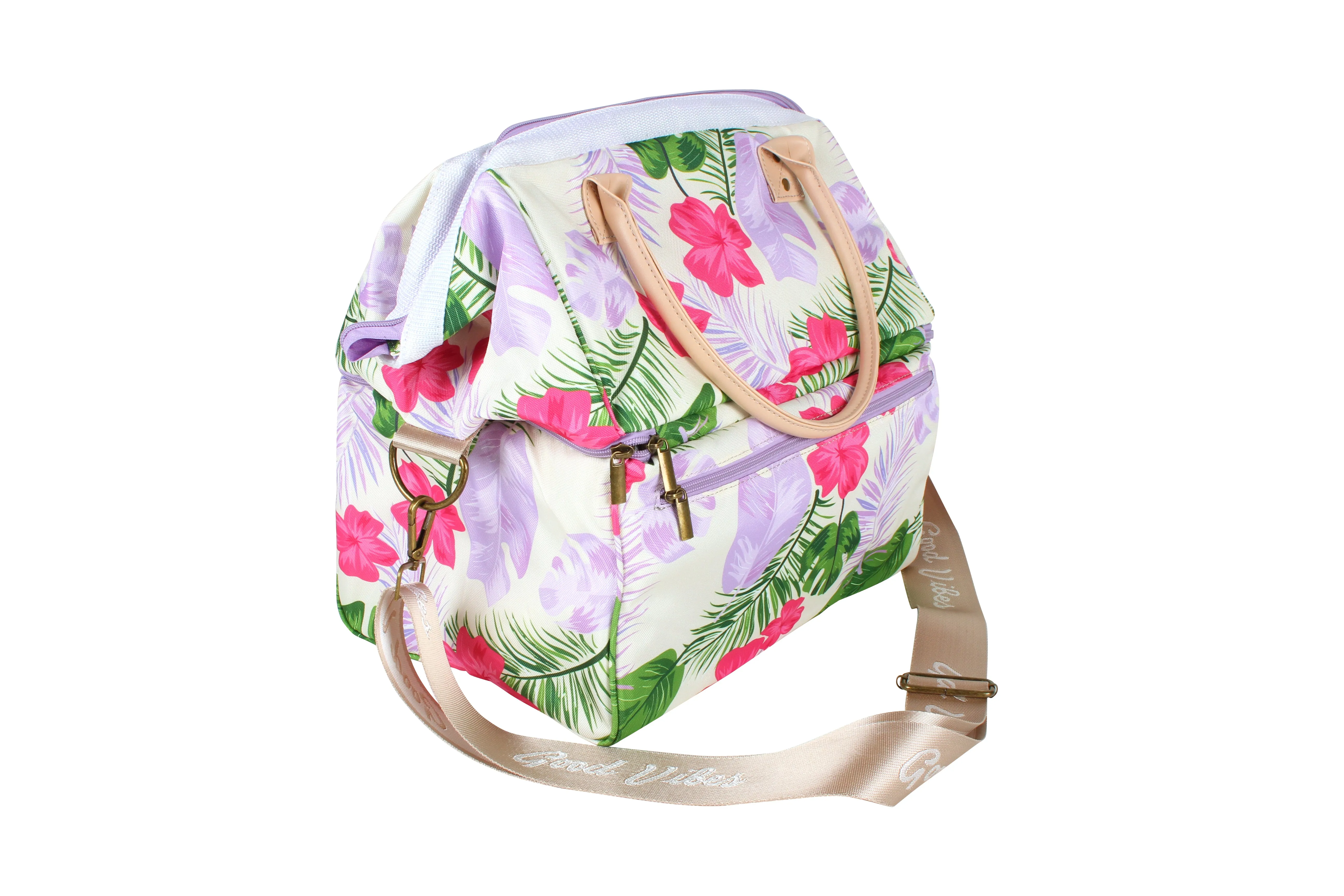 Good Vibes™ Premium Insulated Picnic Cooler Bag, Carry Handles, 2 Separate Compartments, Holds 24  Cans - Hawaiian Shore