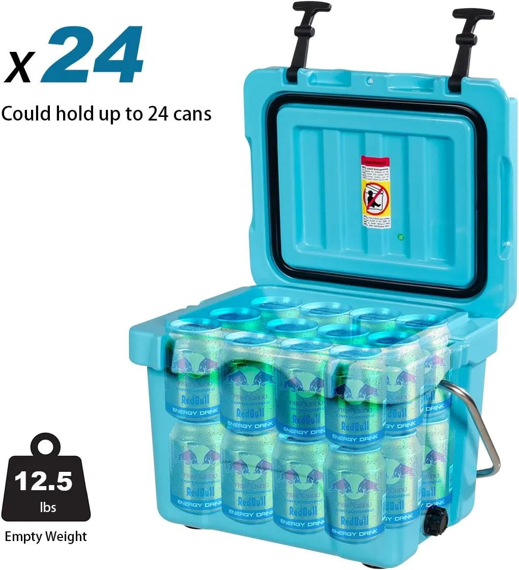 Goplus 16 Quart Cooler, 24-Can Capacity Ice Chest with 2 Cup Holders, 3-5 Days Ice Retention, Portable Insulated Ice Box for Camping, Fishing Outdoor Activities