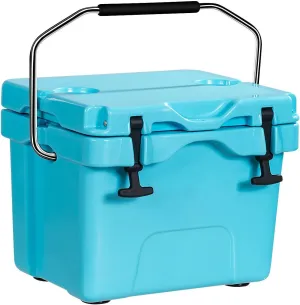 Goplus 16 Quart Cooler, 24-Can Capacity Ice Chest with 2 Cup Holders, 3-5 Days Ice Retention, Portable Insulated Ice Box for Camping, Fishing Outdoor Activities