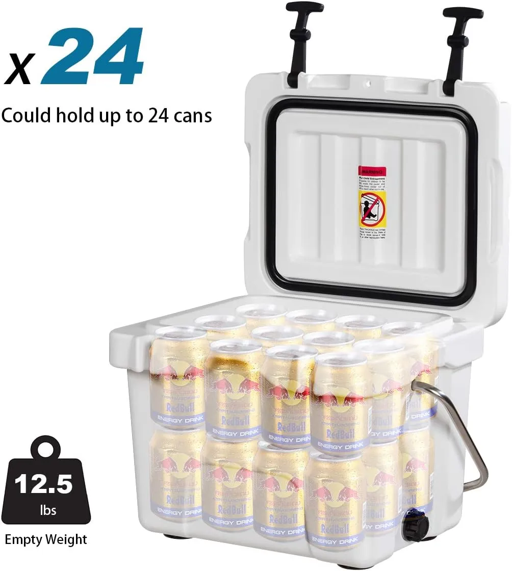 Goplus 16 Quart Cooler, 24-Can Capacity Ice Chest with 2 Cup Holders, 3-5 Days Ice Retention, Portable Insulated Ice Box for Camping, Fishing Outdoor Activities