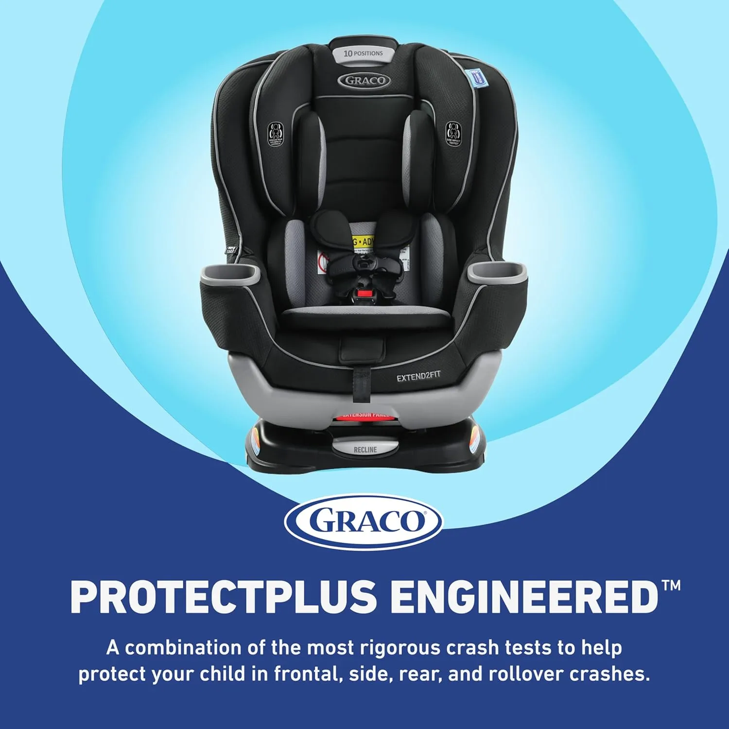 Graco Extend2Fit Convertible Car Seat, Spire, Safe and Comfortable Ride Designed for Growing Children