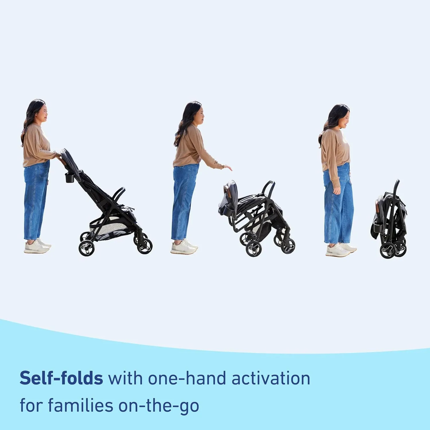 Graco Ready2Jet Compact Stroller – Overhead Friendly Compact Travel Stroller with Automatic Fold, Geo Pop