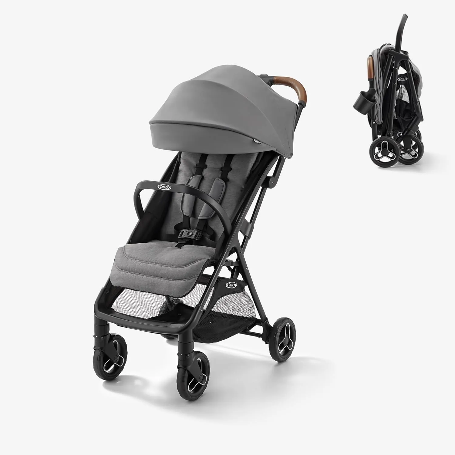 Graco Ready2Jet Compact Stroller – Overhead Friendly Compact Travel Stroller with Automatic Fold, Kingston