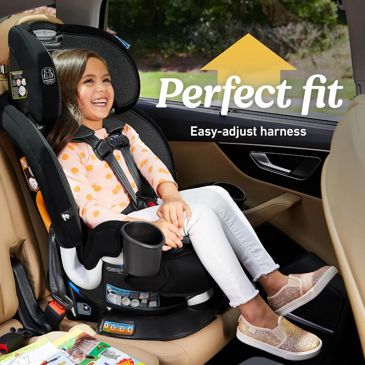 Graco Turn2Me 3-in-1 Rotating Convertible Car Seat, Rear to Forward Facing & Highback Booster, Easy Installation, Brighton