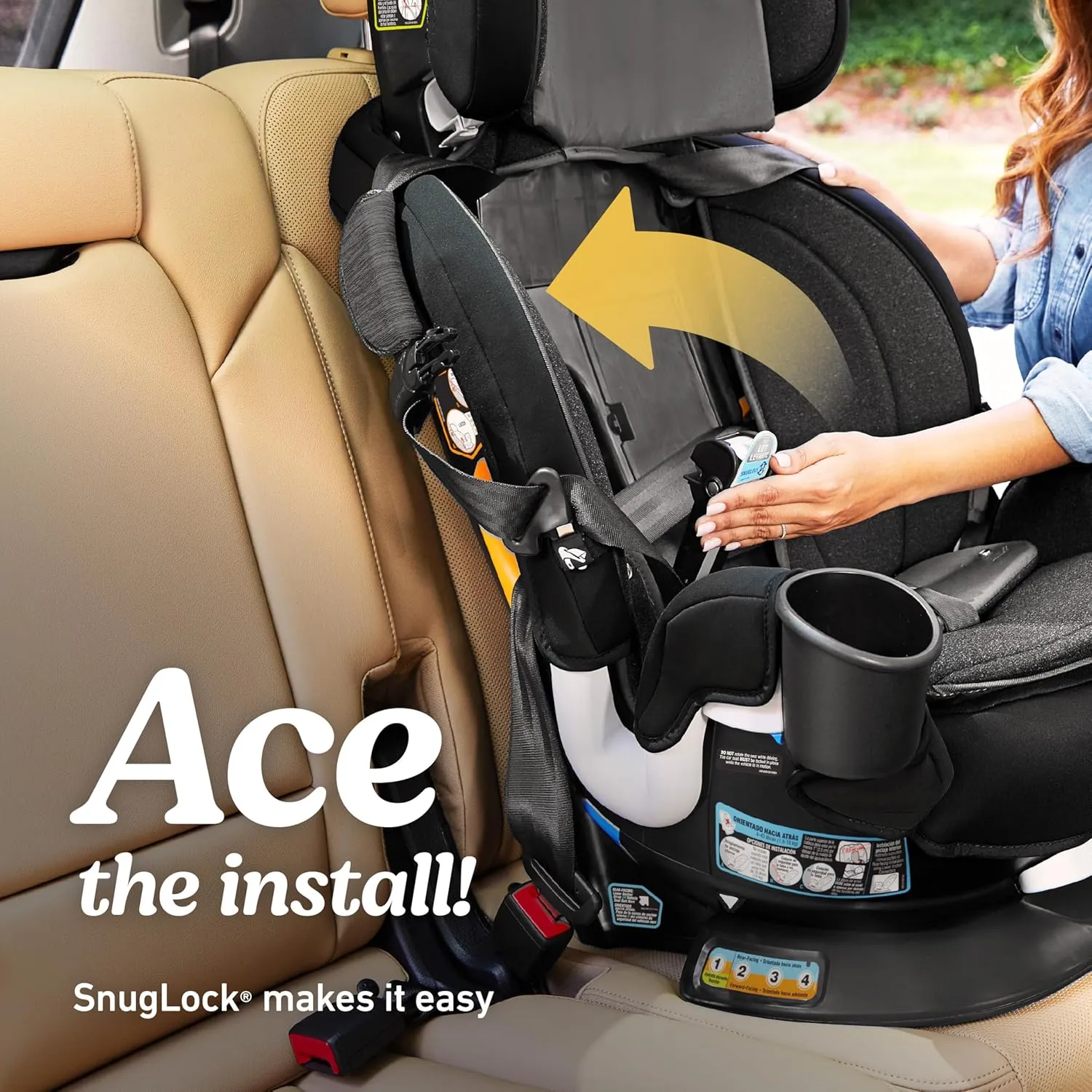 Graco Turn2Me 3-in-1 Rotating Convertible Car Seat, Rear to Forward Facing & Highback Booster, Easy Installation, Brighton