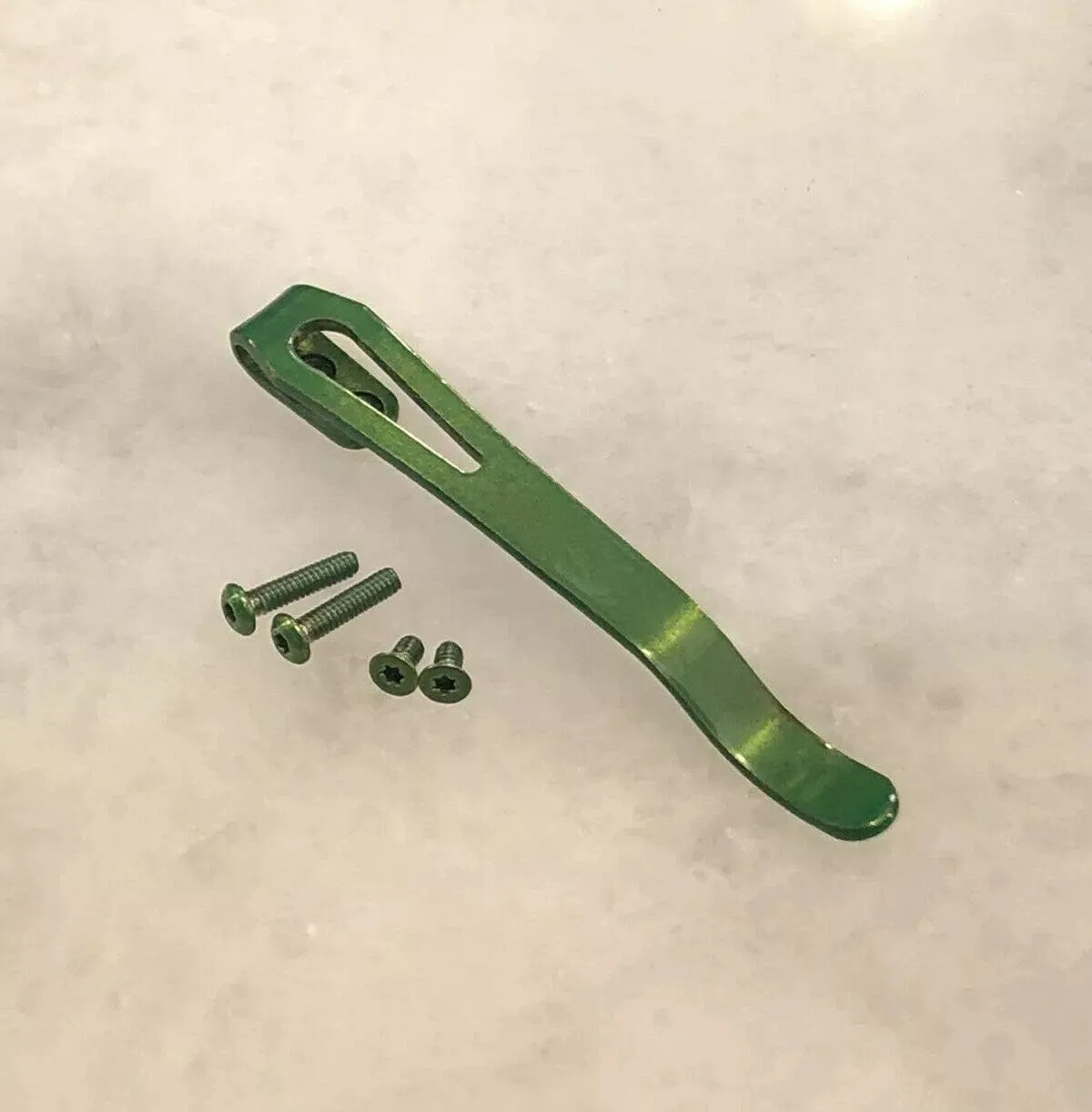 Green Titanium Deep Pocket Clip & Screw Set for Zero Tolerance ZT0450CF Knife