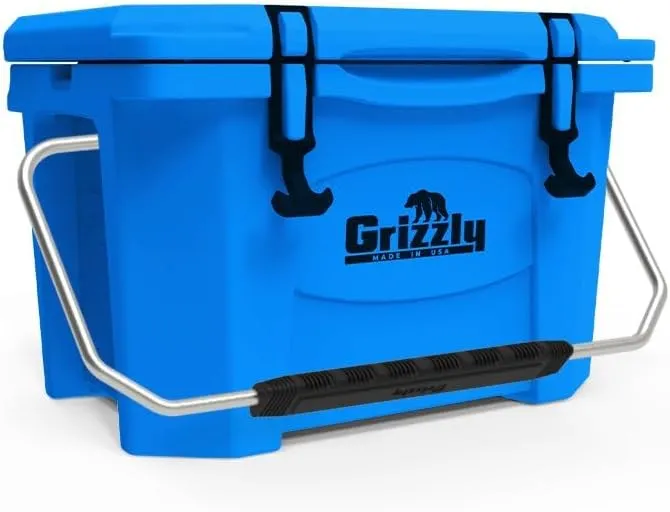 Grizzly 20 Cooler | 20 qt Ice Chest Durable Rotomolded Insulated | Made in USA | Warranty for Life | For Beach Boat Camping Fishing Hunting | G20