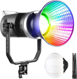 GVM 200W RGB Video Light Kit, Bi-Color LED Studio Light with 26-in Lantern Softbox, Photography Lighting for Video Recording, Continuous Output Video Lighting with Bowen Mount, 2700K~7500K, CRI 97 