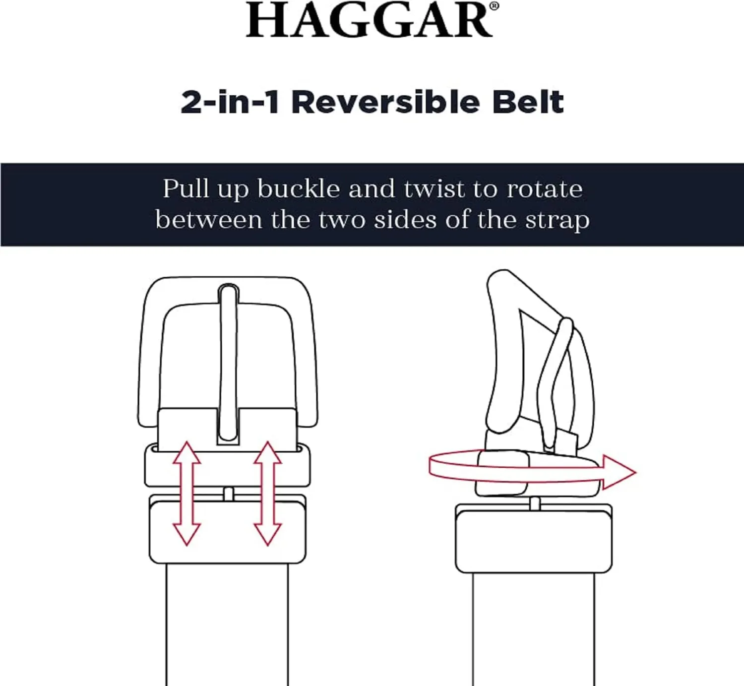 Haggar Men's Reversible Belt-Dress and Casual