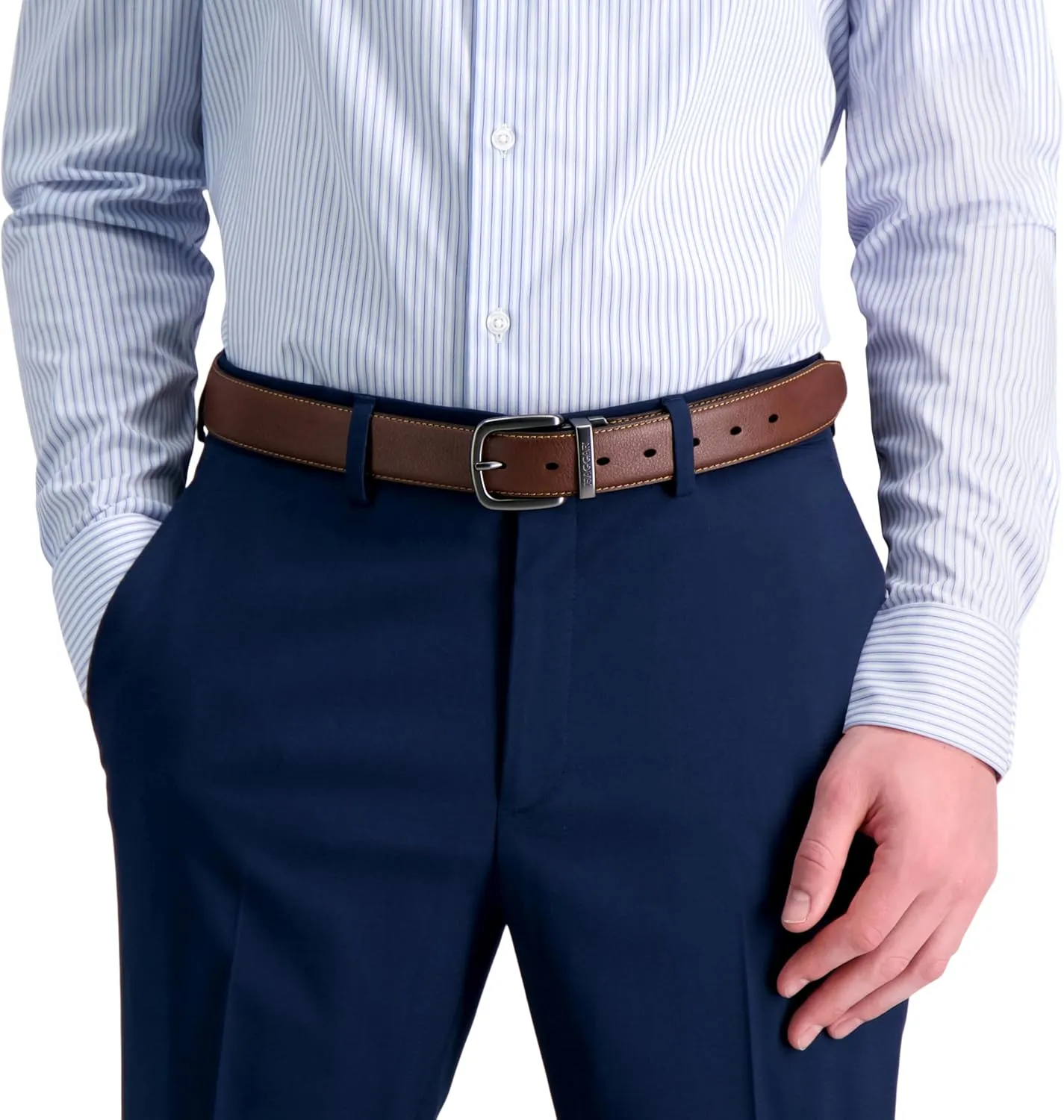 Haggar Men's Reversible Belt-Dress and Casual