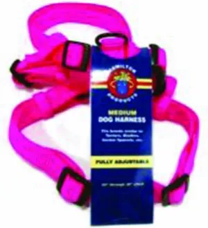Hamilton Adjustable Comfort Nylon Dog Harness, Hot Pink, 3/4" x 20-30"