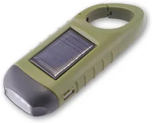 Hand Crank Solar Powered Flashlight, Emergency Self Powered Charging Torch, Quick Snap Survival Hand Crank Lantern, for Fishing Boating Hiking Backpack Camping Safety Weather