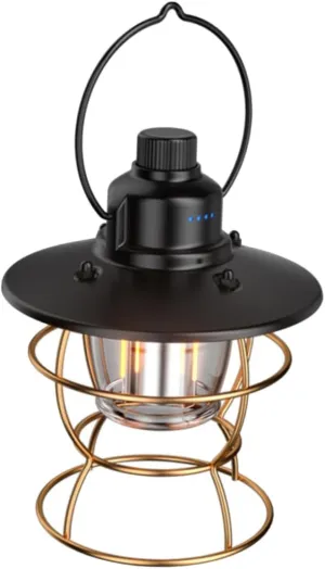 Handheld Rechargeable Camping Lantern Vintage Led Light USB Solar-Powered Portable Outdoor Lamp