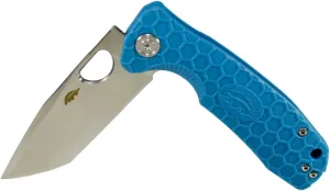 HB1344 Honey Badger Tanto Small Pocket Knife 2.81" Blade Lightweight 2.57oz Folding Utility EDC Deep Pocket Carry for Outdoor Tactical Survival Camping - Reversible Clip - Small Blue