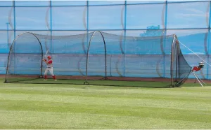 Heater Sports Xtender 30' Baseball & Softball Batting Cage Net & Frame (Machine NOT Included) - Durable Fiberglass Frame and Polyester Netting | Ideal for Batting Training for Kids, Teens, & Adults