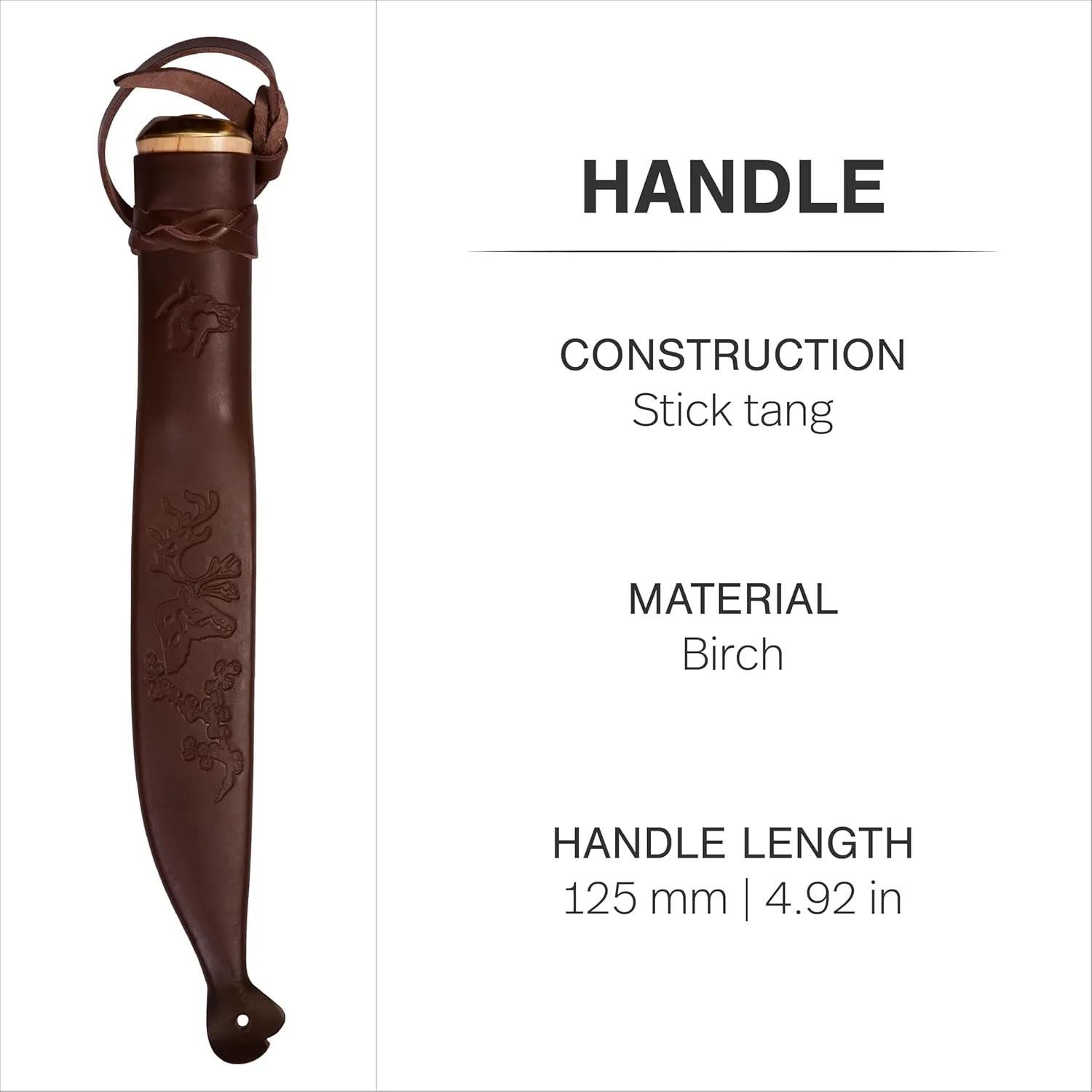 HELLE Knives - Lappland - Traditional Nordic Utility Knife - 8.4" Sandvik Stainless Steel Blade with Birch Handle and Leather Sheath - Made in Norway