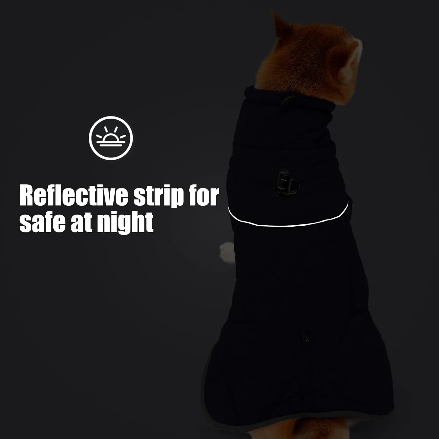HEYWEAN Dog Winter Coat Reflective Jacket Waterproof & Windproof Fleece with Built-in Harness for Large Dogs Ideal for Cold Weather Blue Medium