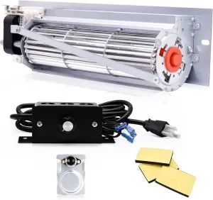 Hiorucet FK24 Fireplace Blower Fan Kit for Majestic, Monessen, Temco, Vermont Castings, Northern Flame, CFM, Rotom HBRB65 R7-RB65. FK24 Fireplace Blower Parts with Ball Bearing, Quiet, High Air Flow.