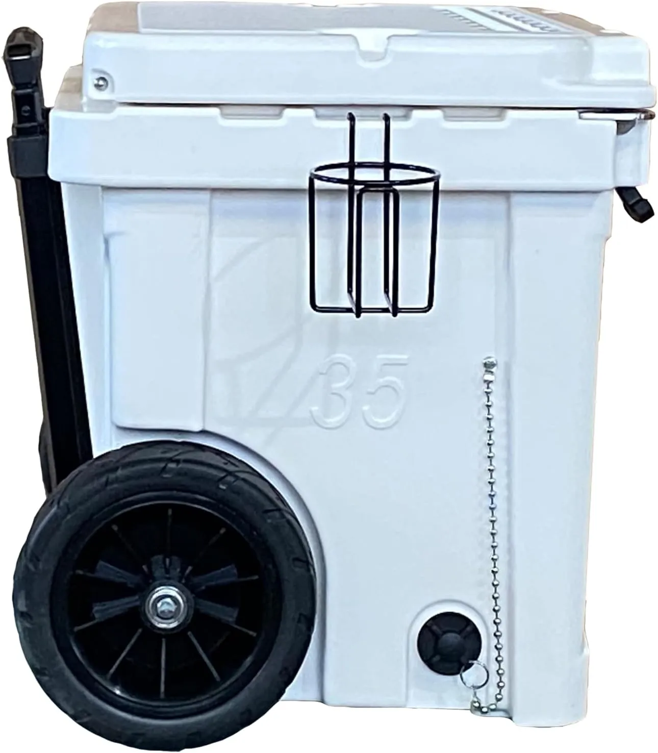 Hogg 65 qt Insulated Cooler with Wheels and Handles, Rolling Ice Chest with Wheels, Rotomolded Wheeled Coolers for Camping, Drinks, Outdoors, 65qt Blue