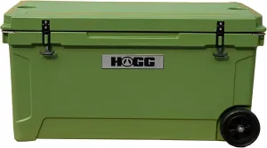 Hogg 65 qt Insulated Cooler with Wheels and Handles, Rolling Ice Chest with Wheels, Rotomolded Wheeled Coolers for Camping, Drinks, Outdoors, 65qt Blue