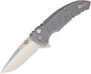 Hogue 24172 X1-Microflip 2.75" Folder Drop Point Blade Tumble Finish Alum Frame - Matte Grey