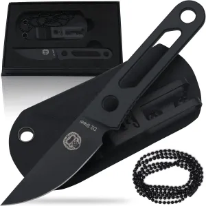 Holtzman's Gorilla Survival Scalpel Fixed Blade Utility Knife with D2 Sheath and Belt Clip (Black) - Ideal for EDC and Outdoor Activities