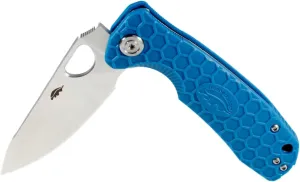 Honey Badger Large Blue Leaf Pocket Knife - 3.63" Blade Fiberglass-Reinforced Nylon Handle Ambidextrous Clip 3.8oz