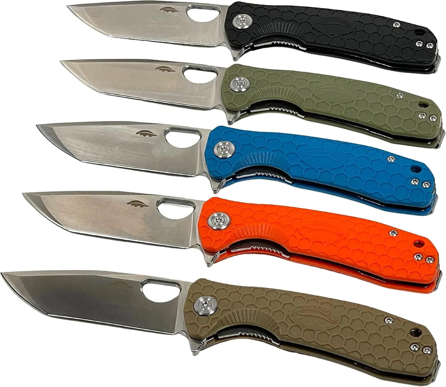 Honey Badger Tanto Pocket Knife 3.63" Steel Blade, Lightweight 3.9oz Folding Utility EDC, Deep Pocket Carry Camping, Fishing Knife with Reversible Pocket Clip - Tanto Large