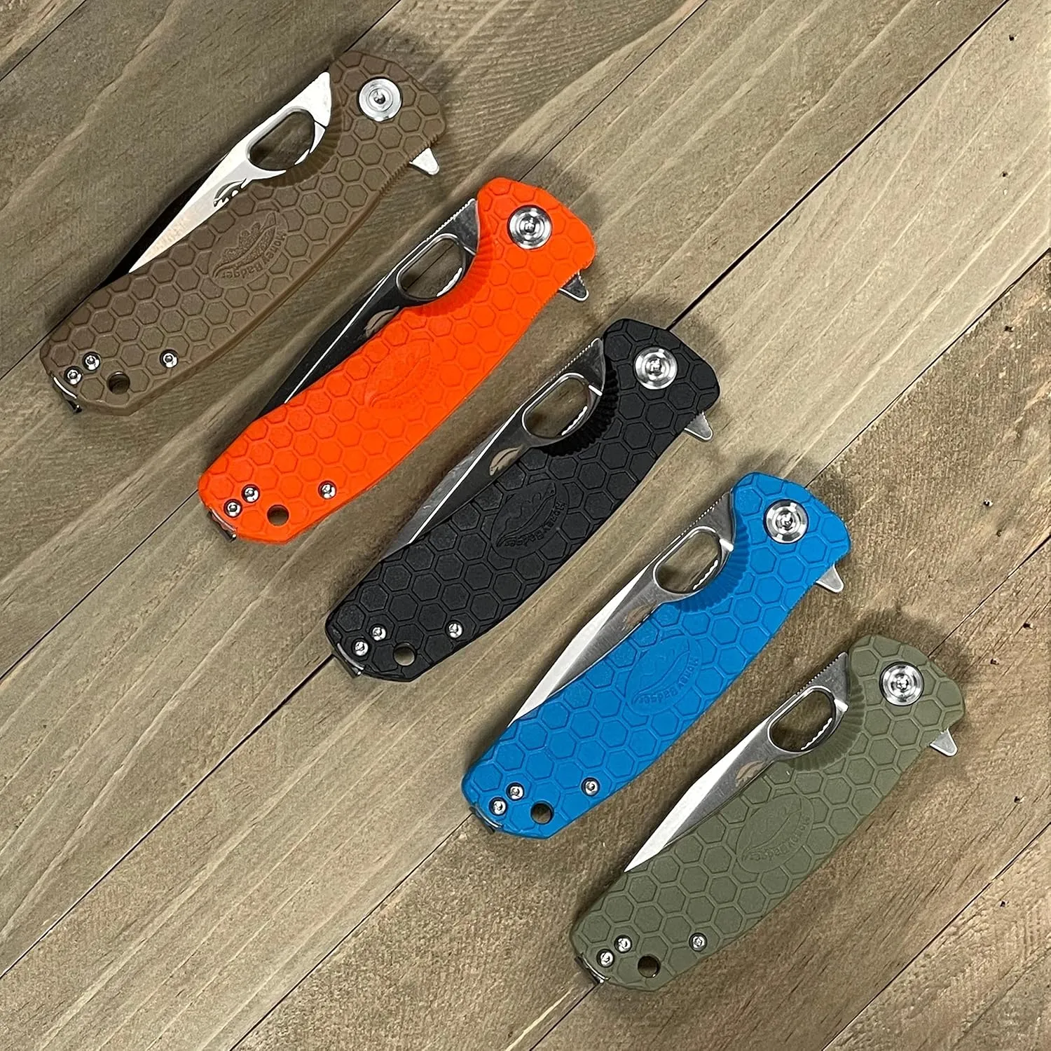 Honey Badger Tanto Pocket Knife 3.63" Steel Blade, Lightweight 3.9oz Folding Utility EDC, Deep Pocket Carry Camping, Fishing Knife with Reversible Pocket Clip - Tanto Large