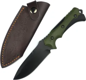 HUAAO 9.4in Fixed Blade Tactical Knife for Survival, Camping Hunting Knife with 8Cr13Mov Blade ABS Handle and Sheath for Outdoor EDC