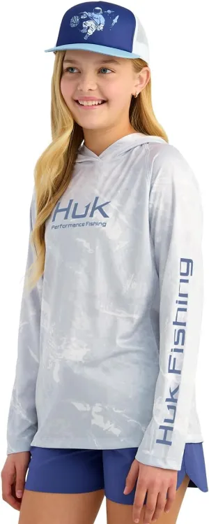 HUK Kids Pursuit Pattern Long Sleeve Shirt, Fishing Shirt for Kids
