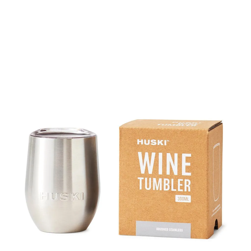 Huski wine tumbler brushed stainless 300ml