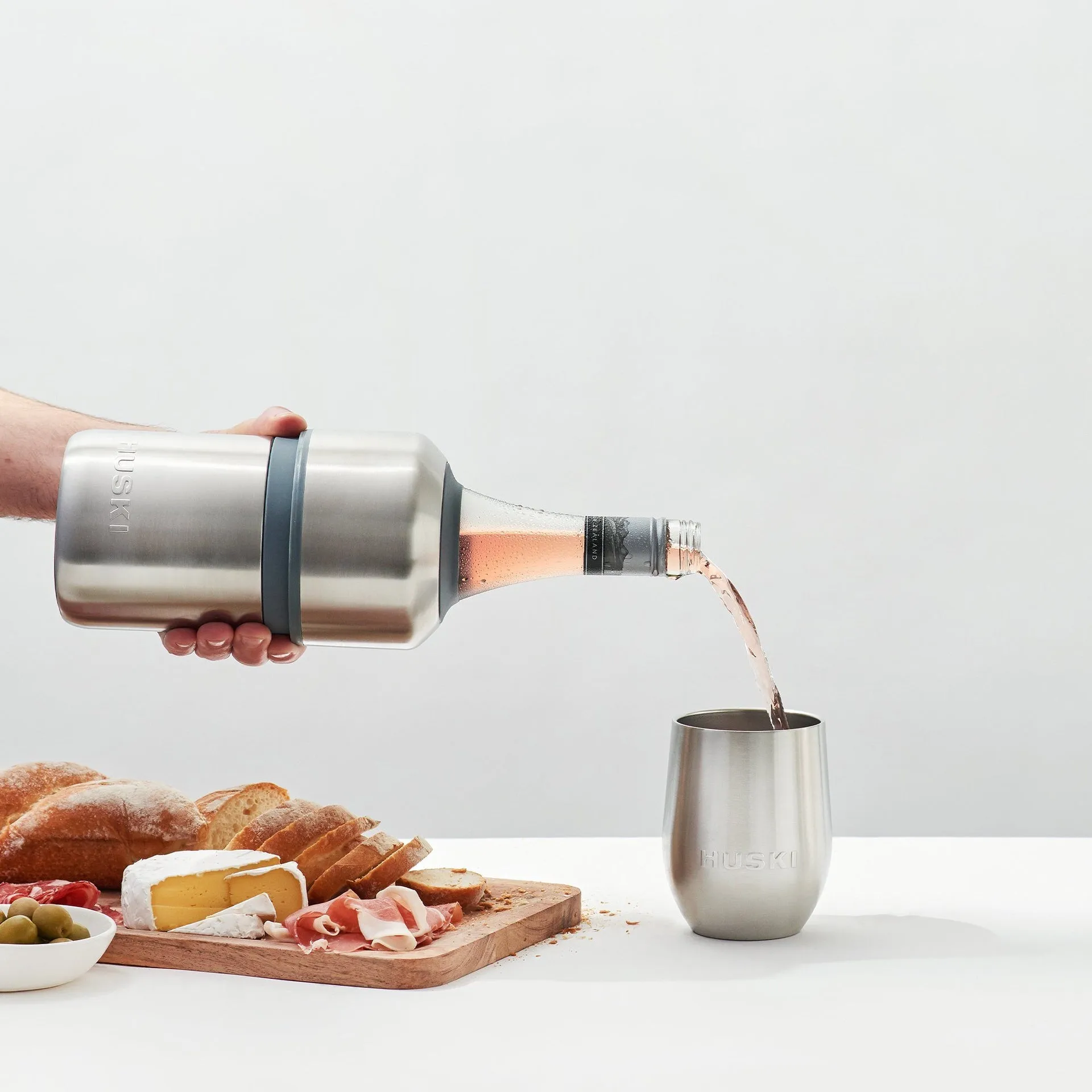 Huski wine tumbler brushed stainless 300ml