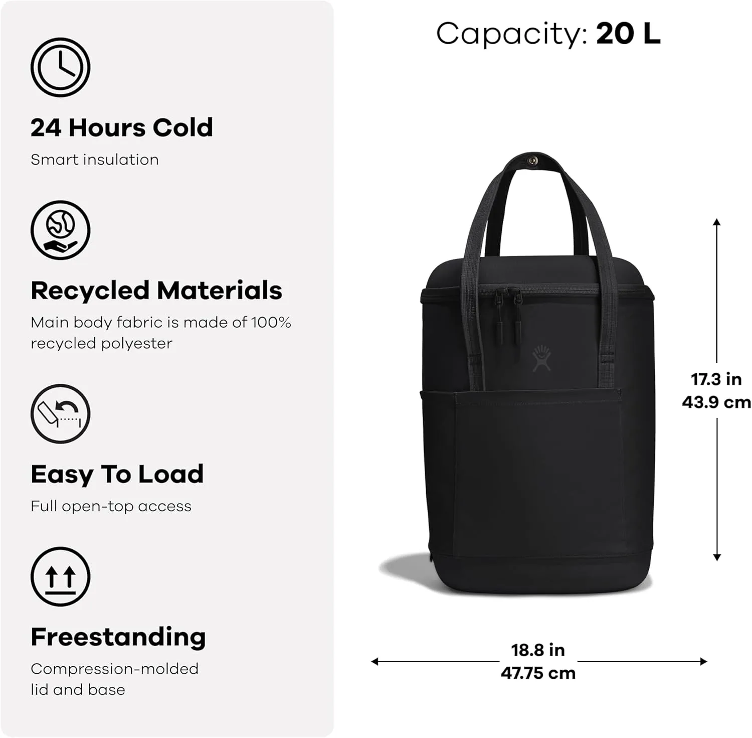 Hydro Flask Cooler Backpack for Beach, Beverages and Travel - Insulated Soft Lunch Bag - 20 L Capacity in Cascade Blue