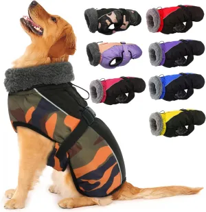 IECOii Extra Warm Reflective Adjustable Dog Jacket - Winter Coat with Buckle Fleece Turtleneck for Small, Medium, Extra Large Dogs