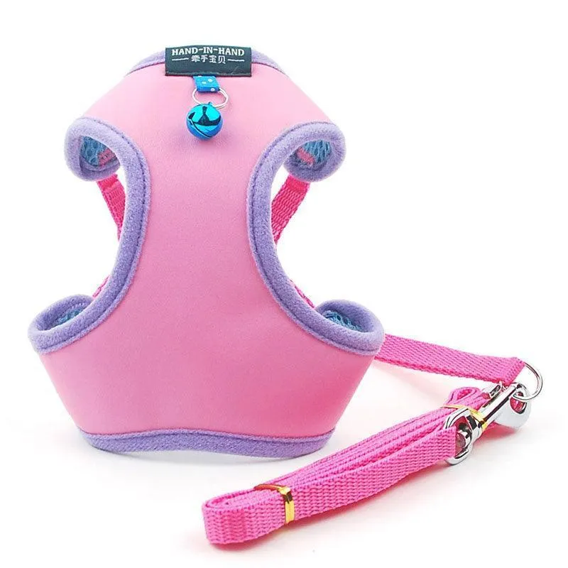 Imitation Leather Cat Harness Vest Leash 7 Color Cat Lead