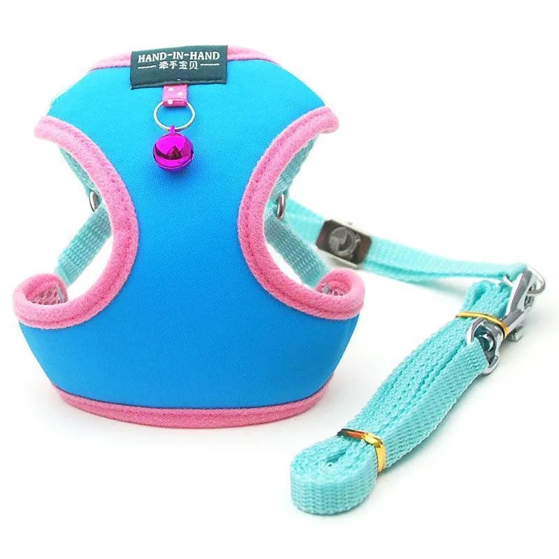 Imitation Leather Cat Harness Vest Leash 7 Color Cat Lead